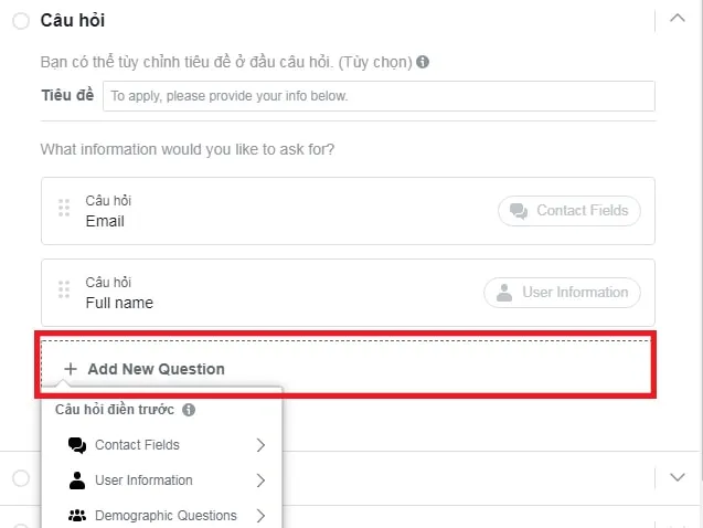 cách tạo form facebook lead ads