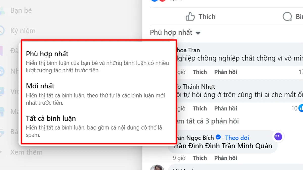 Cách xem bình luận của bạn bè trên Facebook bằng máy tính - Bước 2