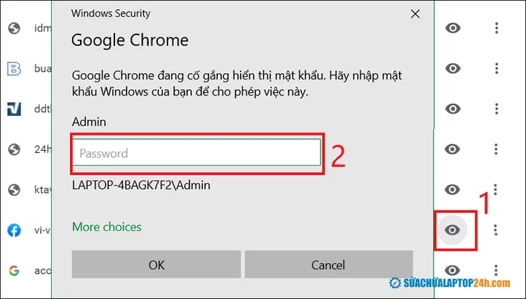 Cách xem mật khẩu Facebook đã lưu trên Google Chrome trước khi xóa