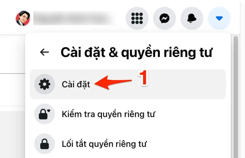 Giao diện cài đặt Facebook để thực hiện cách đổi địa chỉ email trên facebook