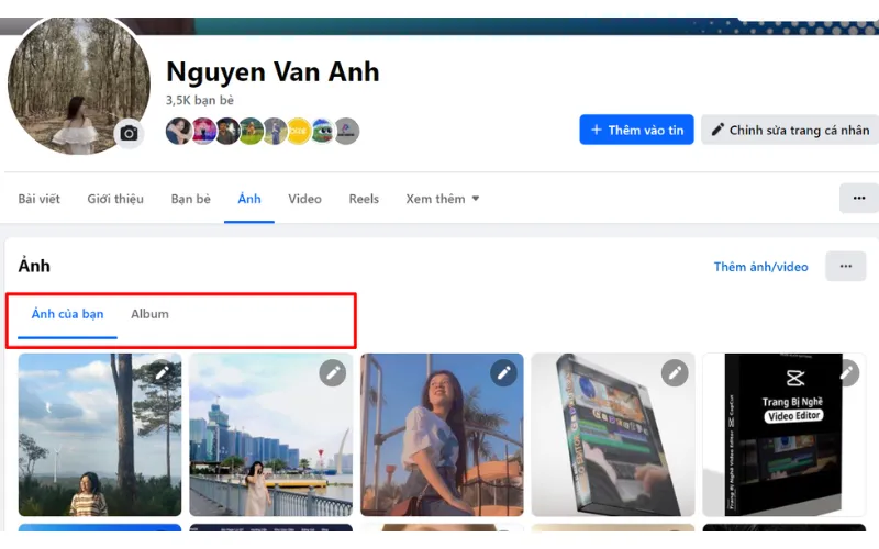 chọn ảnh bạn muốn xóa.