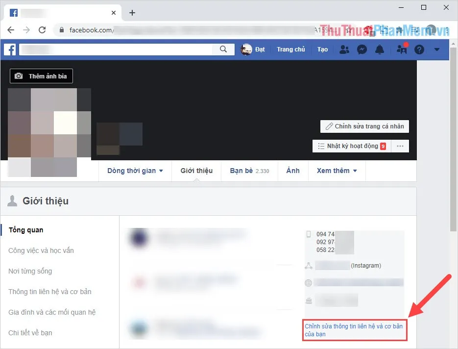 Chọn Chỉnh sửa thông tin liên hệ và cơ bản của bạn