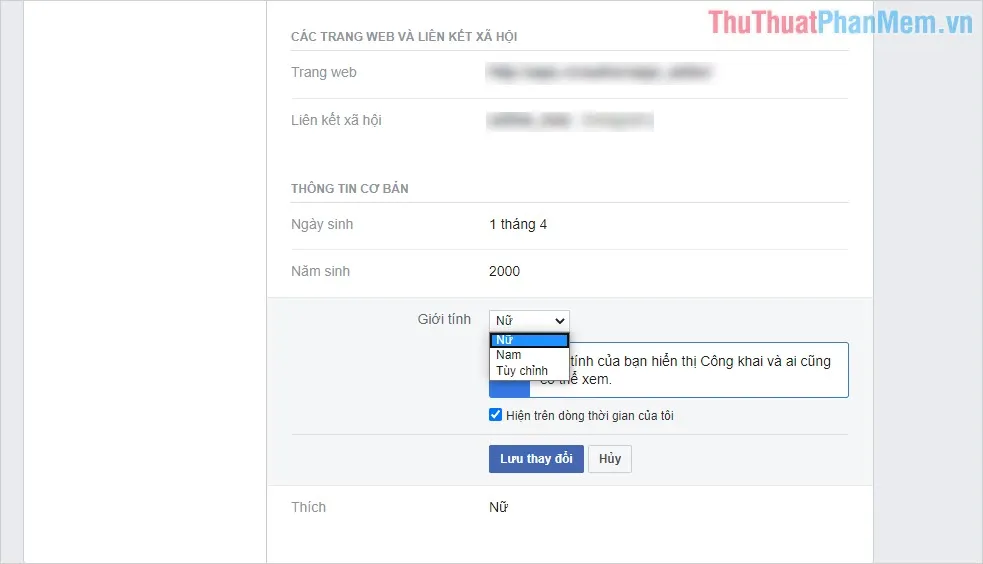 Chọn mục Hiện trên dòng thời gian
