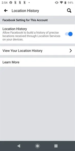 Chọn mục Vị trí (Location) trong cài đặt bảo mật là cần thiết để xem dữ liệu vị trí