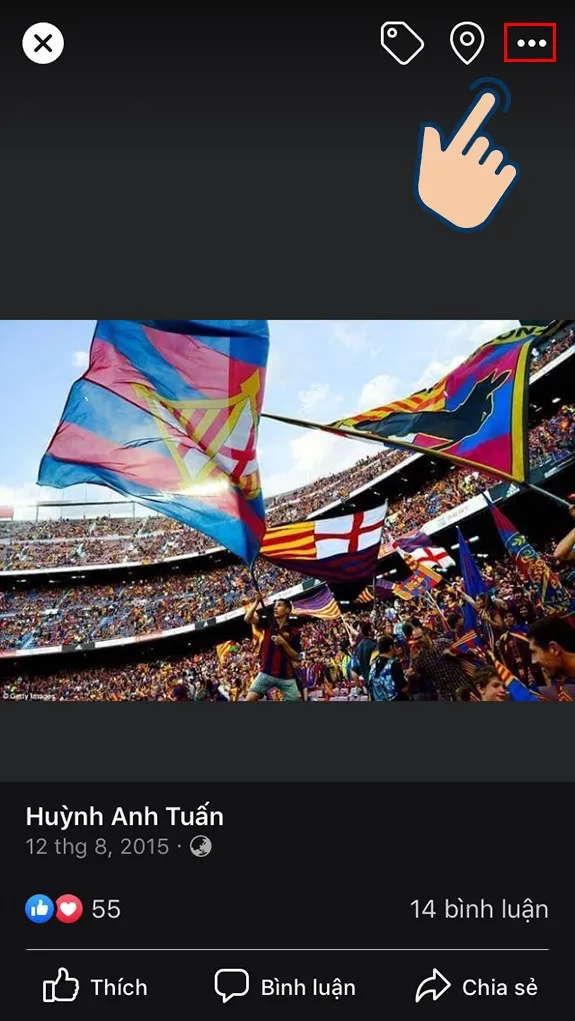 Chọn vào biểu tượng dấu 3 chấm để xem các tùy chọn quản lý ảnh