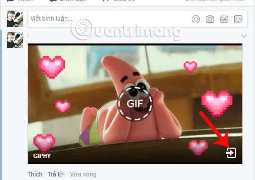 Đăng ảnh GIF bình luận Facebook