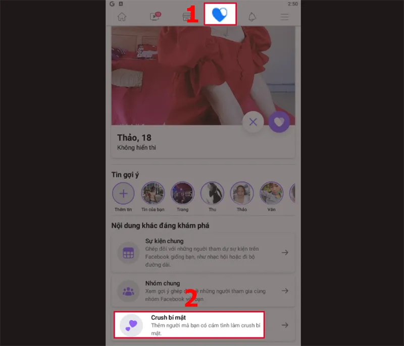 Danh sách Crush bí mật