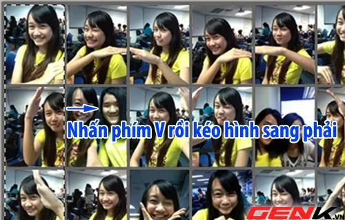 Di chuyển và căn chỉnh các khung ảnh khít nhau bằng Move Tool (V)