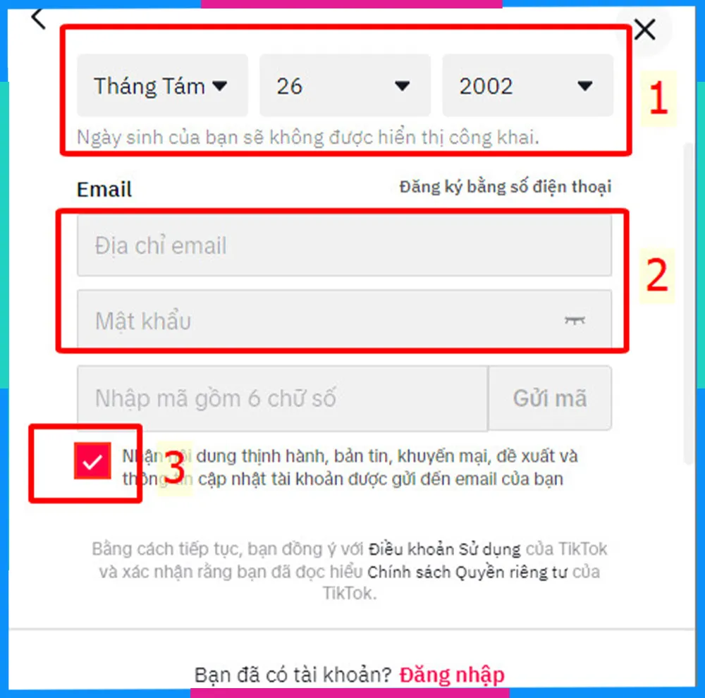 Giao diện đăng ký tài khoản Facebook trên máy tính