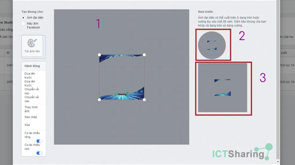 Giao diện Frame Studio hiển thị Frame đã tải lên và các công cụ căn chỉnh vị trí