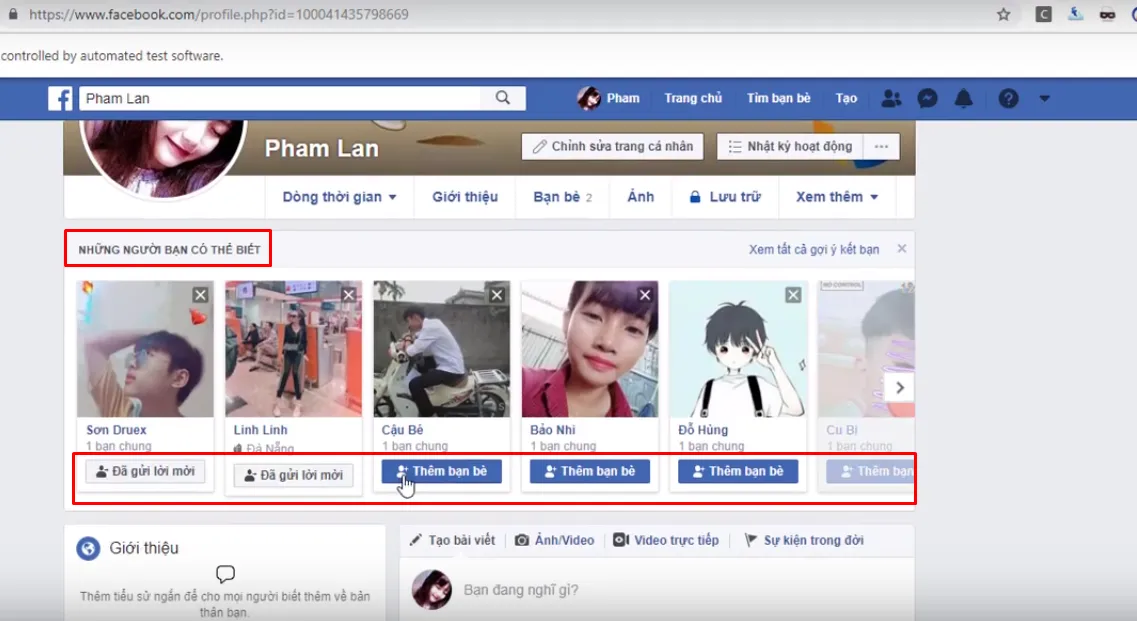 Gửi lời mời kết bạn an toàn cho các tài khoản được Facebook gợi ý hoặc hiển thị trên News Feed