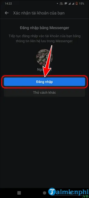Hoàn tất quá trình đăng nhập Facebook nhanh chóng sau khi khôi phục