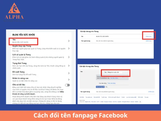Hoàn tất việc đổi tên fanpage facebook
