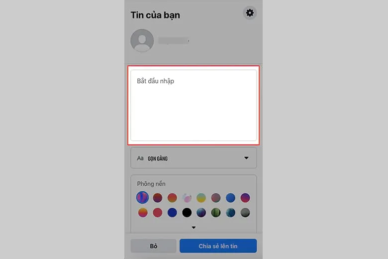Hướng dẫn cách đăng story trên facebook: Giao diện nhập và tùy chỉnh Tin dạng văn bản trên máy tính