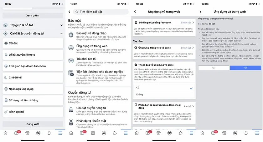 Hướng dẫn xóa liên kết ứng dụng bên thứ ba với tài khoản Facebook