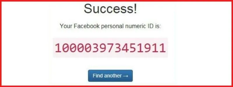 Kết quả ID Facebook nhận được từ công cụ Findmyfbid