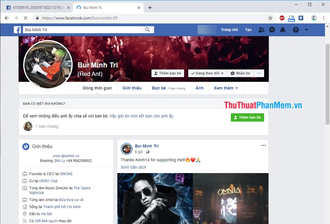 Kết quả tìm kiếm ảnh trên Facebook bằng ID