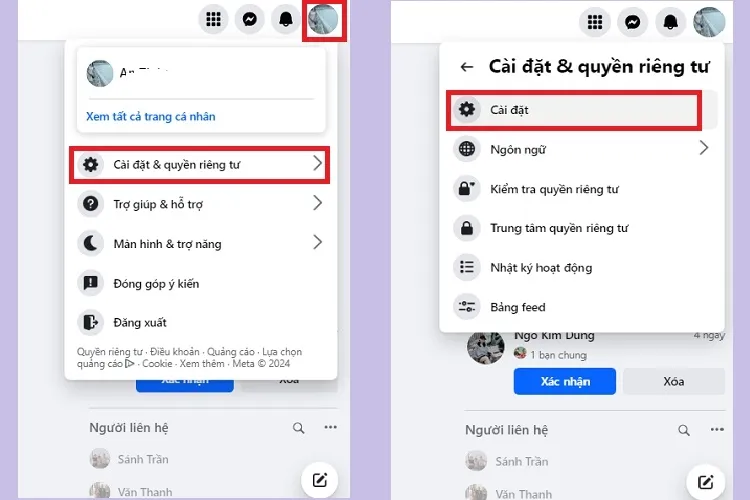 Khôi phục lại cài đặt Facebook (Hình 2)