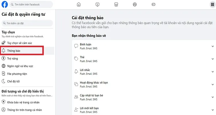 Khôi phục lại cài đặt Facebook (Hình 4)