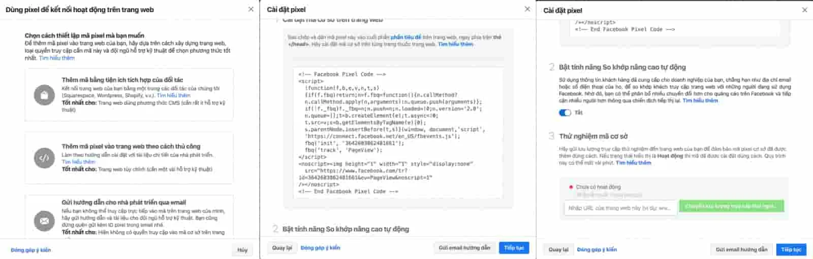 Kiểm tra và xác minh hoạt động của mã Pixel sau khi cài đặt