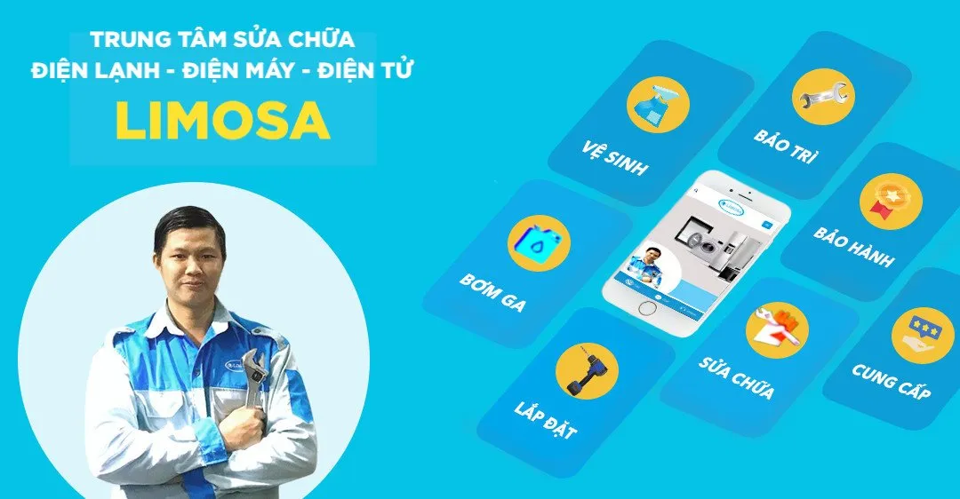 Logo và hình ảnh đại diện của đơn vị sửa chữa hàng đầu Limosa Việt Nam