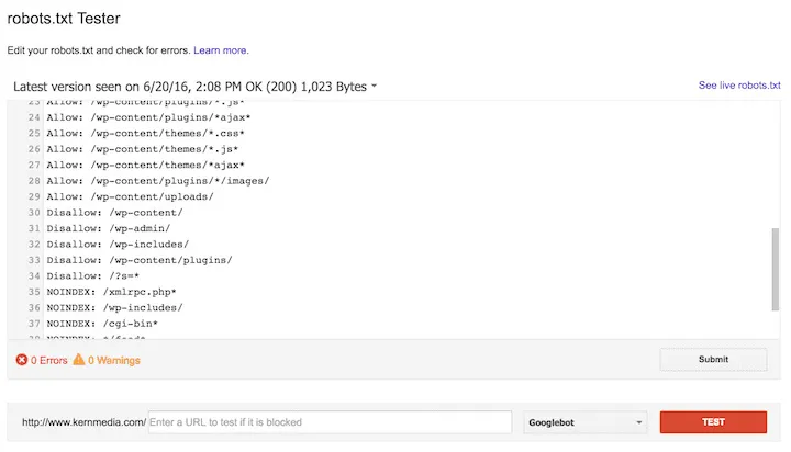 Lưu ý các lỗi về tệp robots.txt