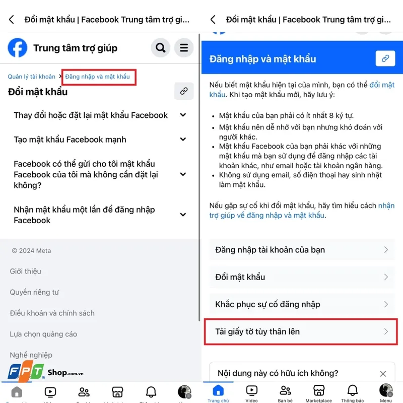 Màn hình điện thoại hiển thị hướng dẫn tải giấy tờ tùy thân lên