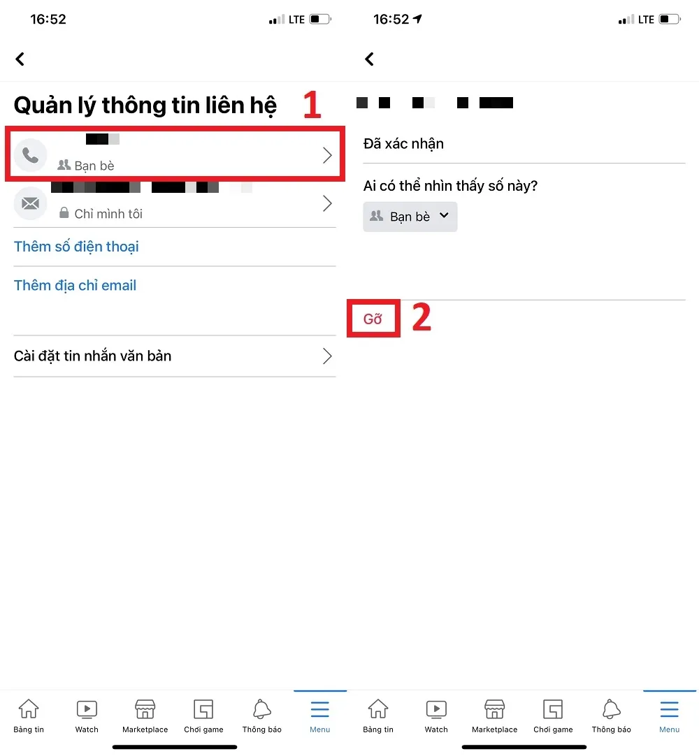 Màn hình xác nhận Gỡ số điện thoại để hoàn tất cách xóa số điện thoại đăng nhập trên Facebook