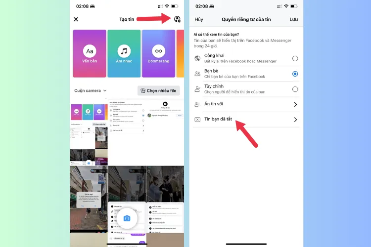 Màn hình xác nhận tắt tin và cách ẩn tin story trên Facebook.