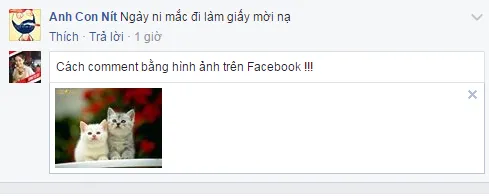 Minh họa giao diện Facebook và vị trí biểu tượng camera trong hộp bình luận