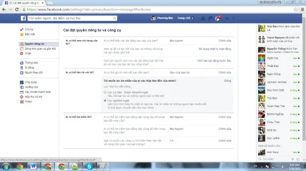 Minh họa tin nhắn được chuyển sang mục Khác