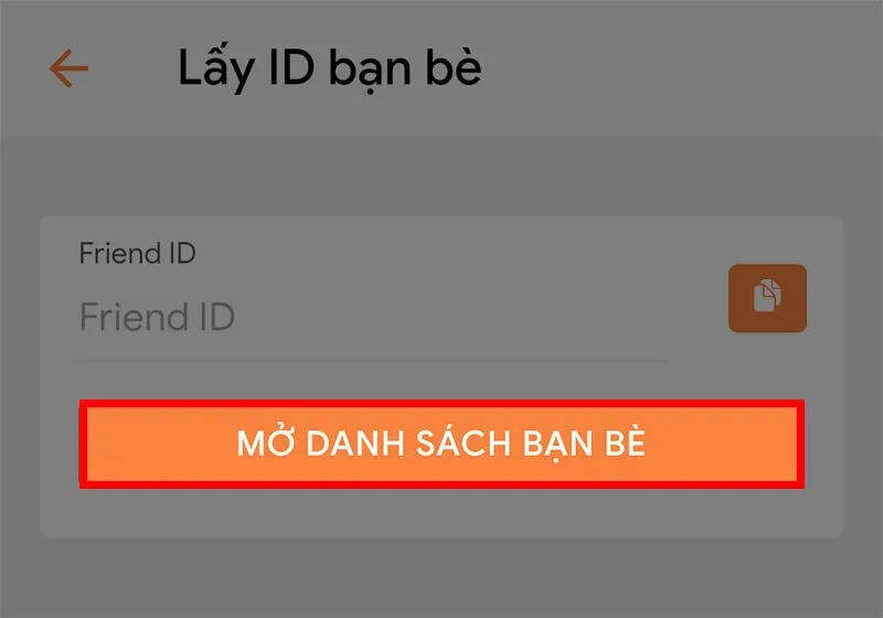 mở danh sách bạn bè