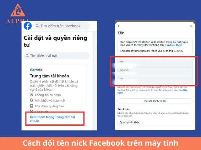 Nhập tên nick facebook muối đổi để hoàn tất