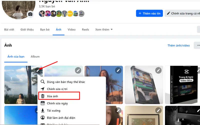 Nhấp vào biểu tượng bút chì