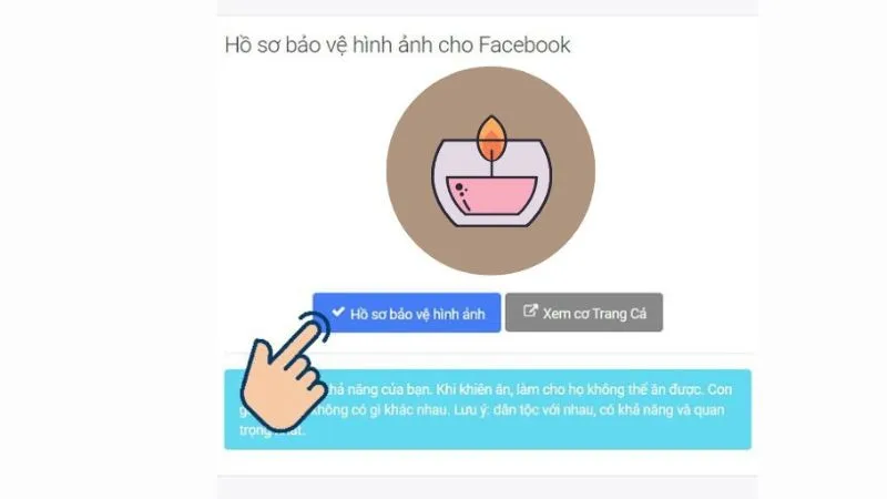 Nhấp vào Hồ sơ bảo vệ hình ảnh để hoàn tất việc bật khiên avatar