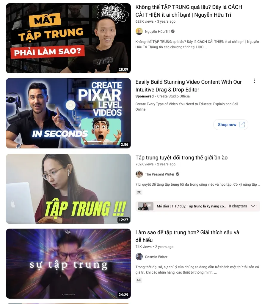 Phân tích lượt xem video trên YouTube để xác định mức độ quan tâm của khán giả mục tiêu