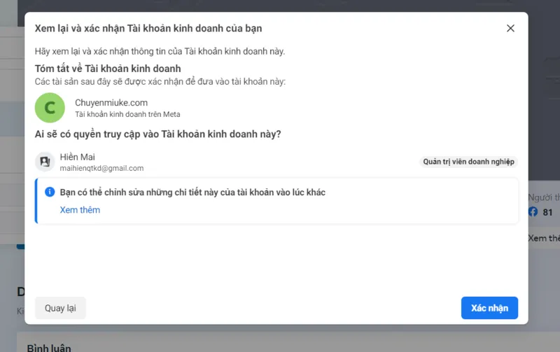 quản lý tài khoản quảng cáo Facebook