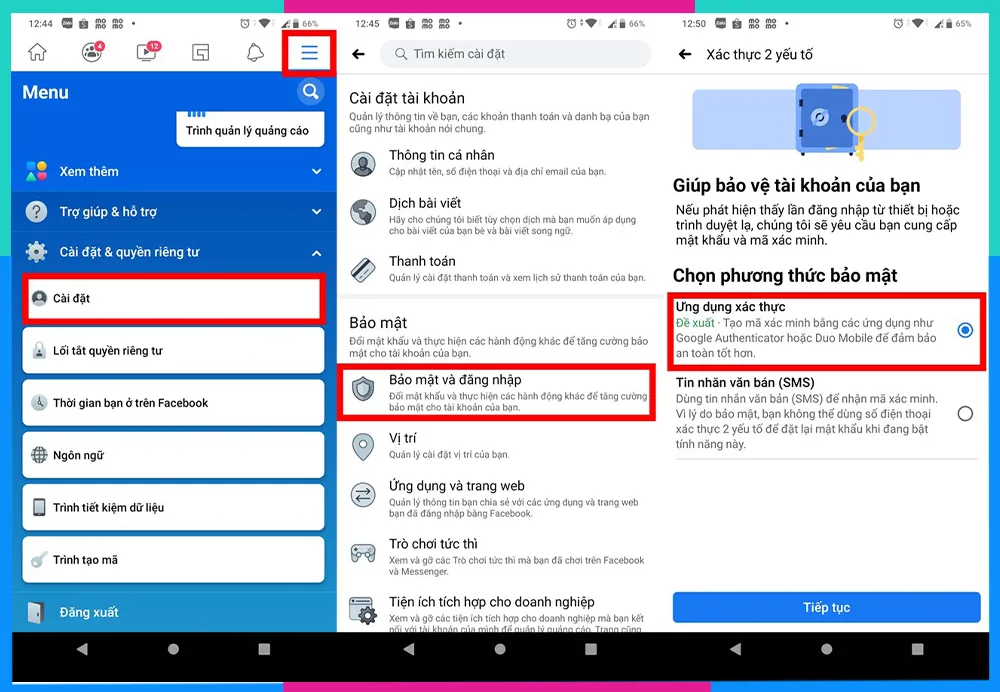 Quy trình cài đặt bảo mật 2 lớp trên Facebook