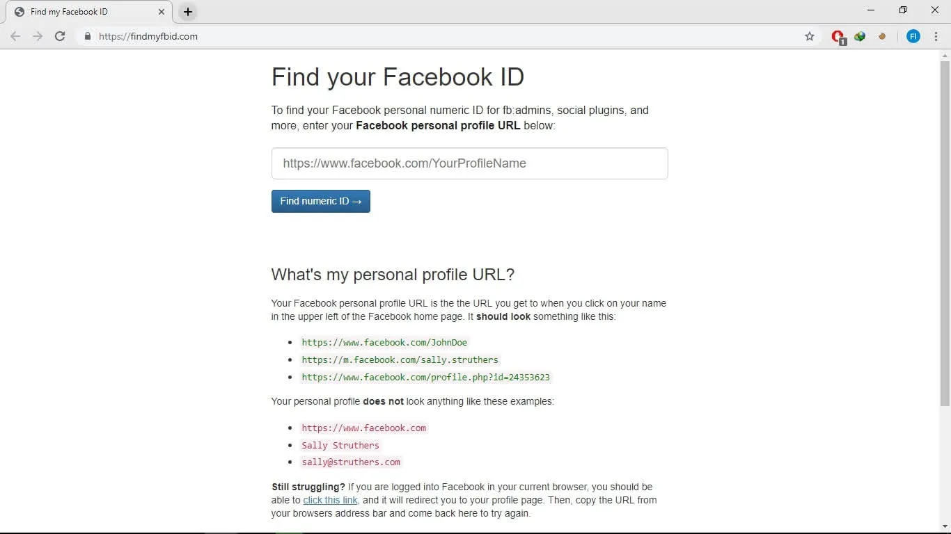 Sử dụng công cụ bên ngoài để tìm ID Facebook của người bạn muốn xem