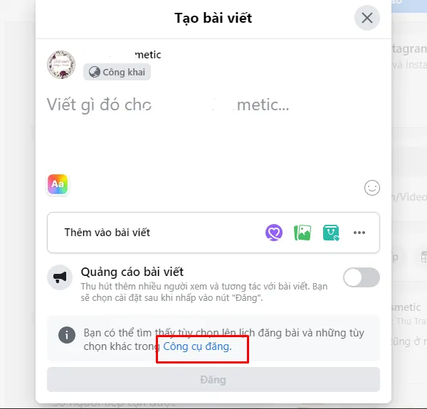 Sử dụng công cụ đăng để lùi ngày bài viết, hỗ trợ cách quản lý fanpage trên facebook