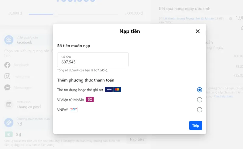 tài khoản facebook ads