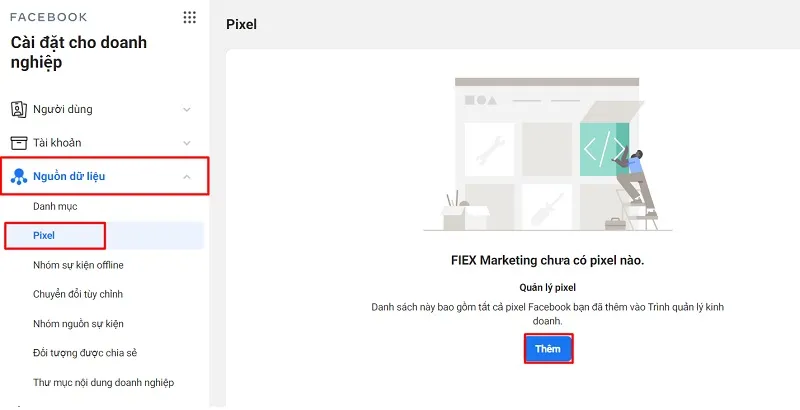 Tạo và chia sẻ Pixel cho các tài khoản khác