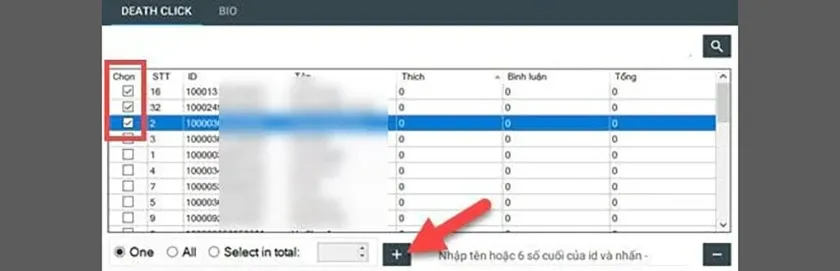 Thêm danh sách bạn bè cần unfriend fb vào danh sách mới bằng dấu cộng