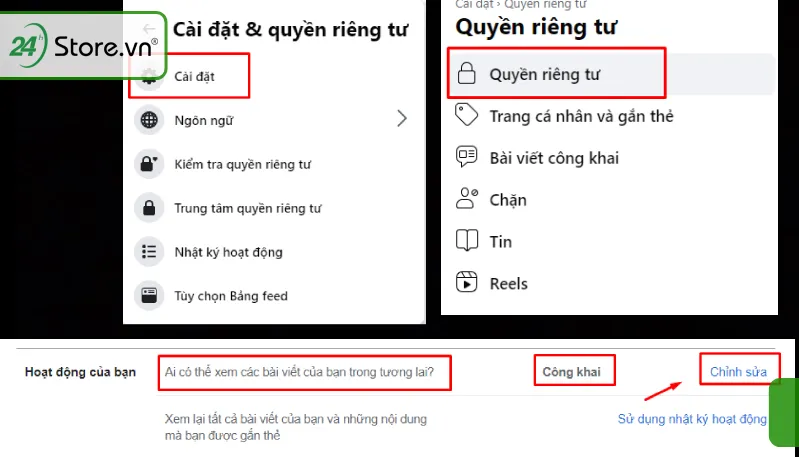 Thiết lập tùy chọn Chỉ mình tôi trong mục Chỉnh sửa quyền riêng tư trên máy tính