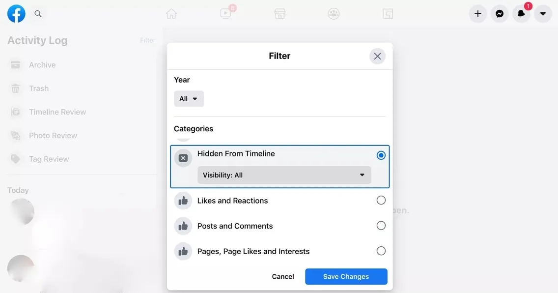 Tìm lại bài viết đã ẩn trong Nhật ký hoạt động và cách hủy chặn trên Facebook
