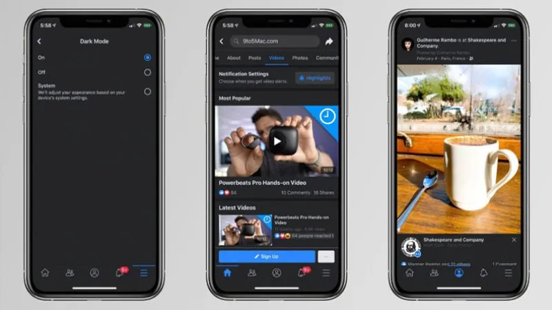 Trải nghiệm giao diện mới lạ sau khi thực hiện cách bật chế độ tối facebook