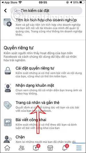 Trang cá nhân gắn thẻ