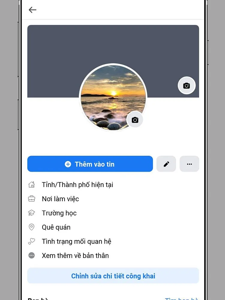 Trở lại trang cá nhân bạn sẽ thấy Facebook không tên.