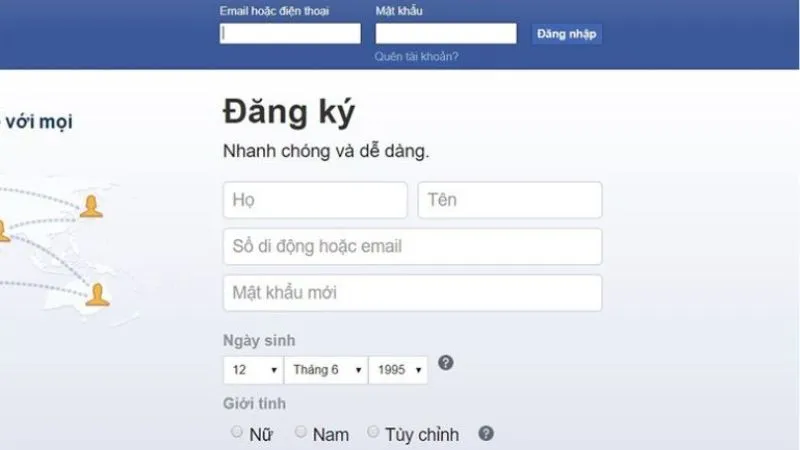 Truy cập vào tài khoản Facebook để bắt đầu kích hoạt khiên avatar