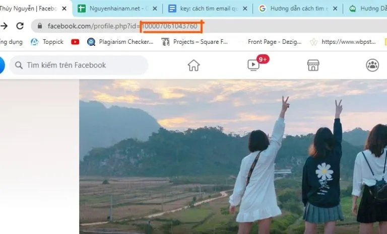 Ví dụ dãy số UID Facebook 1000xxxxxxxxxx trong URL ảnh